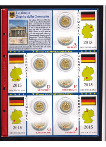 2015 Foglio Germania 2 Euro  5 Zecche Bandiera Europea